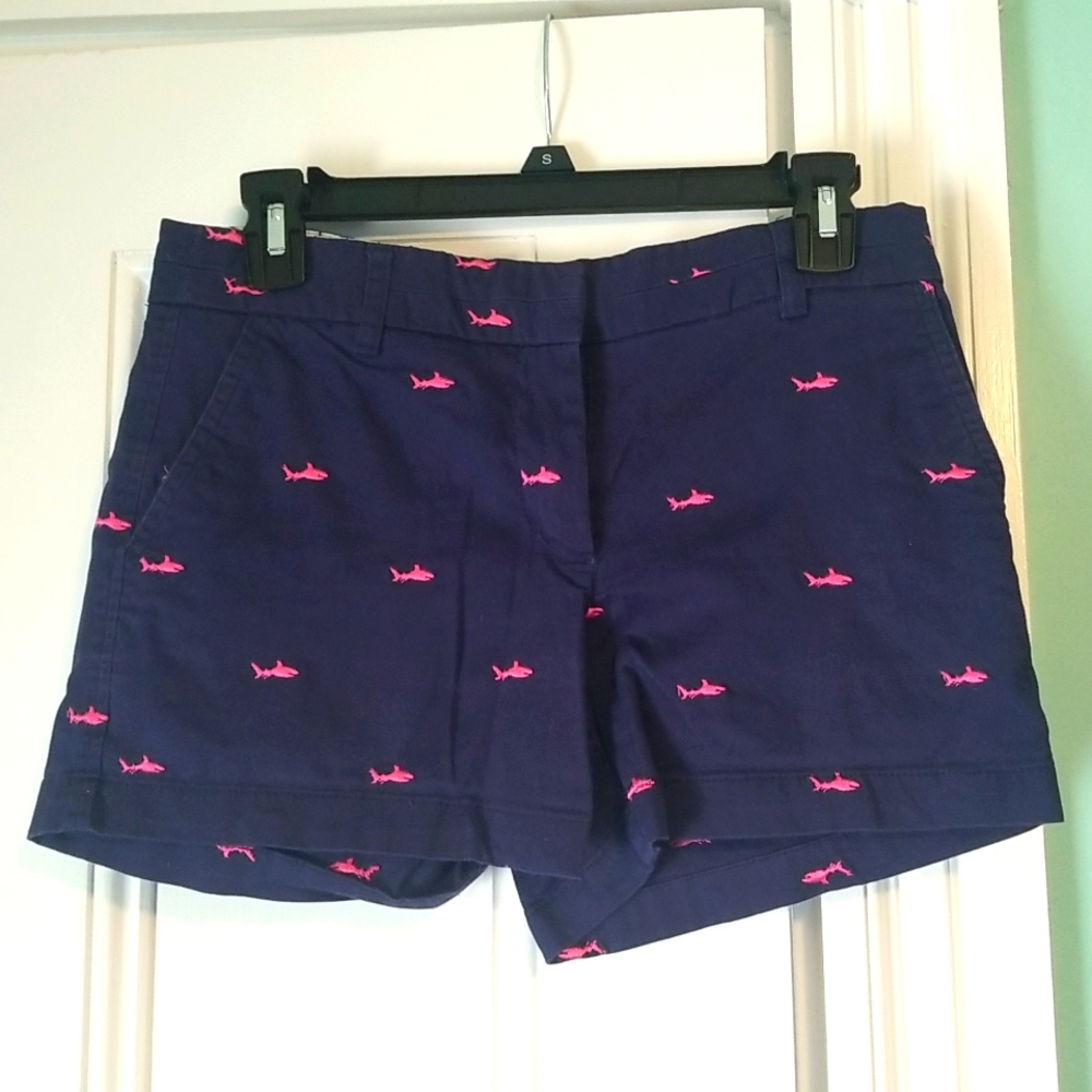 British khaki navy shark shorts